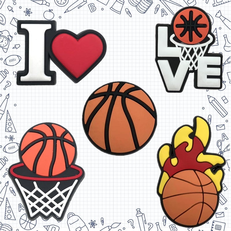 BULKITEM 25PCS Sports Shoe Decoration Charms,Basketball Soccer Baseball Golf Football Shoe Decoration Charms - Image 2